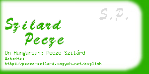 szilard pecze business card
